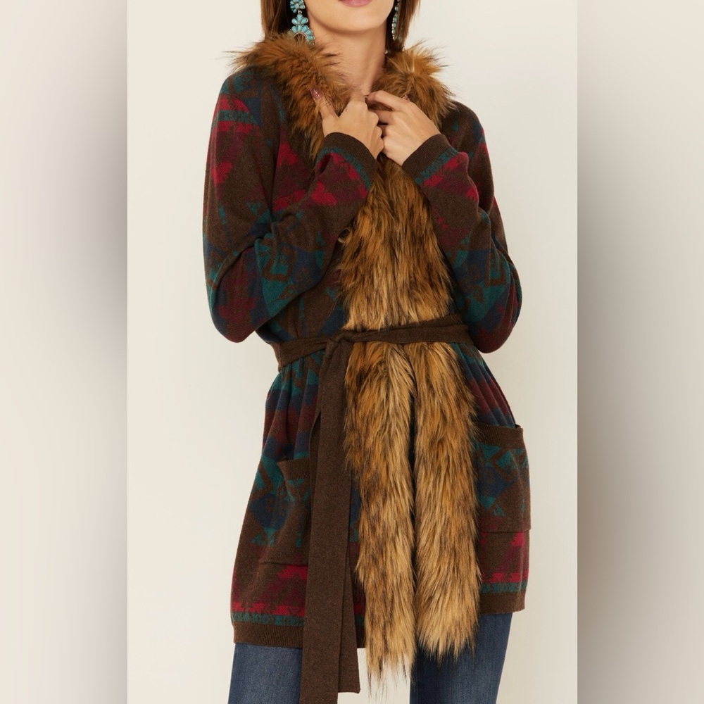 Tasha Polizzi Berlin Blanket Cardigan-Bark